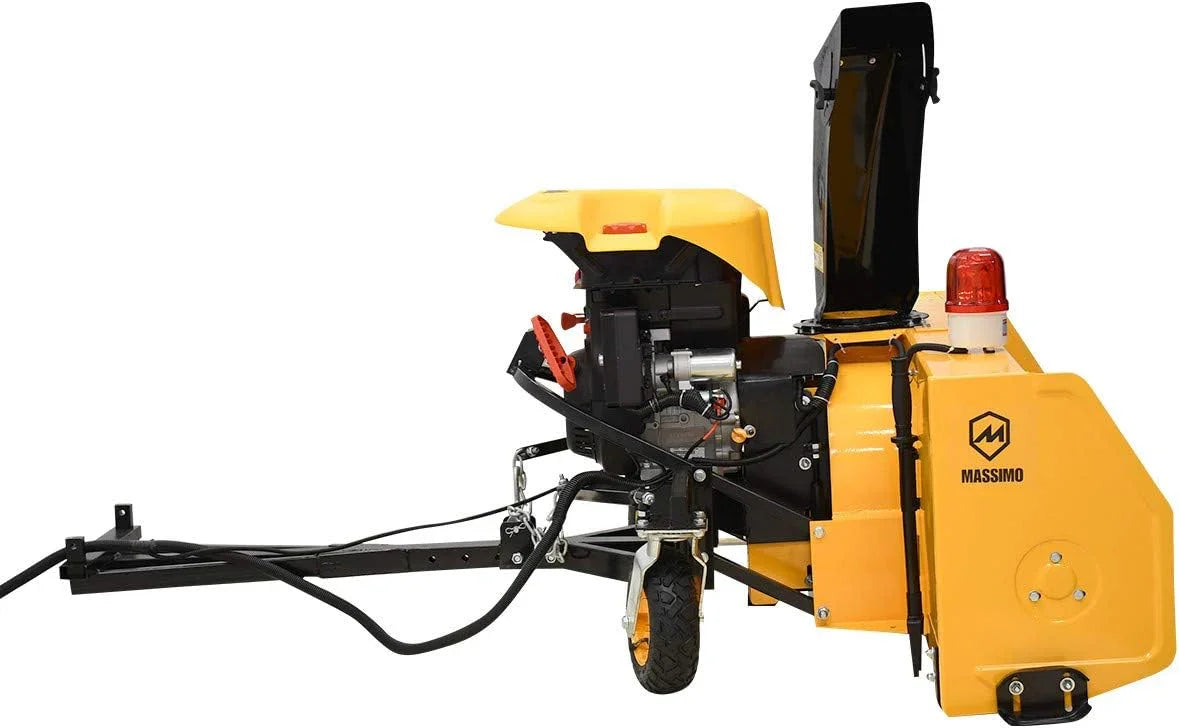Yellow stump grinder with black and red accents on a white background