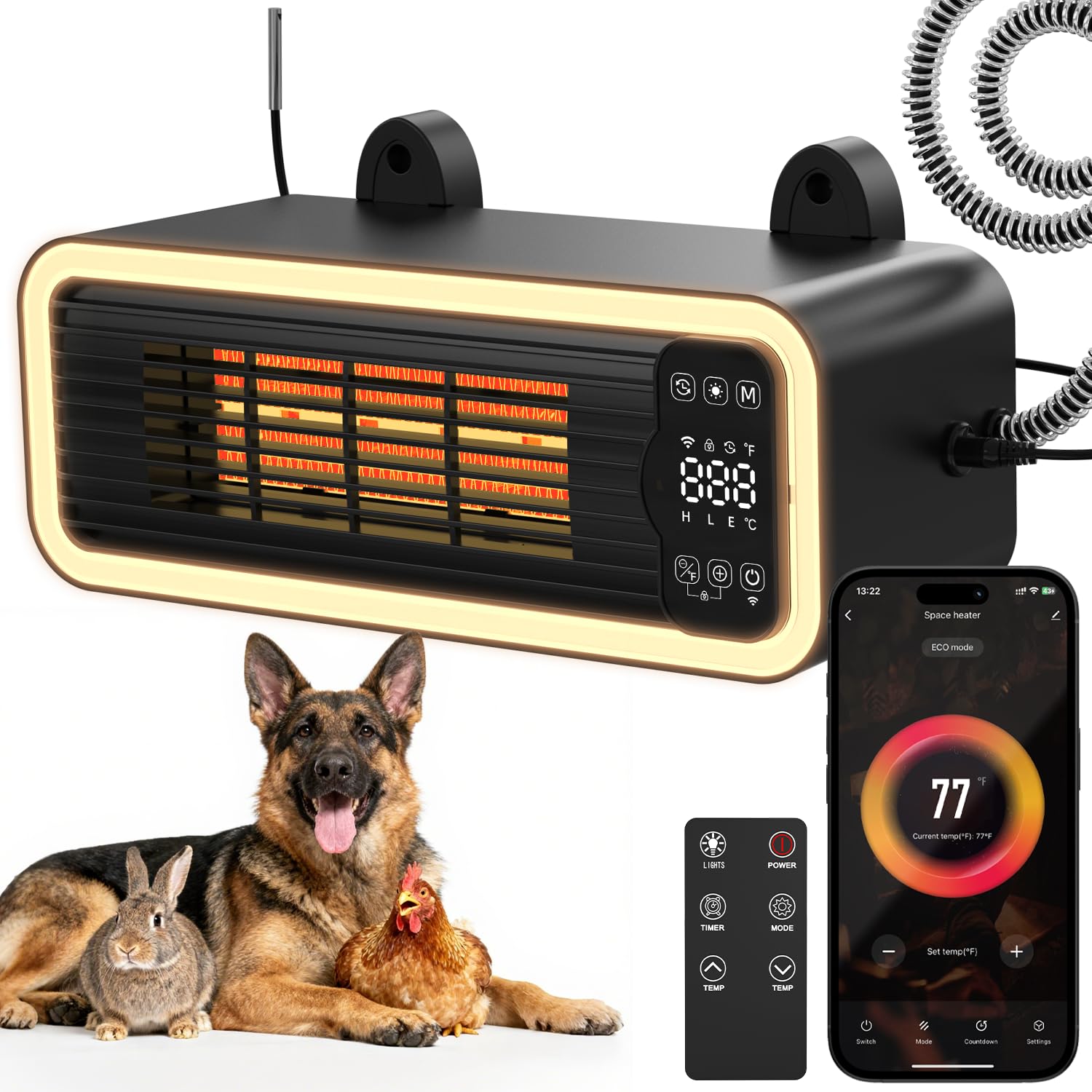 PawTemp SmartHeat™  Thermostat-accurate warmth for every kennel.