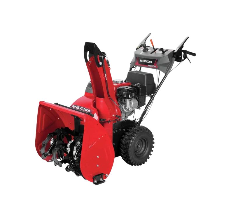Red Honda snowblower on a white background