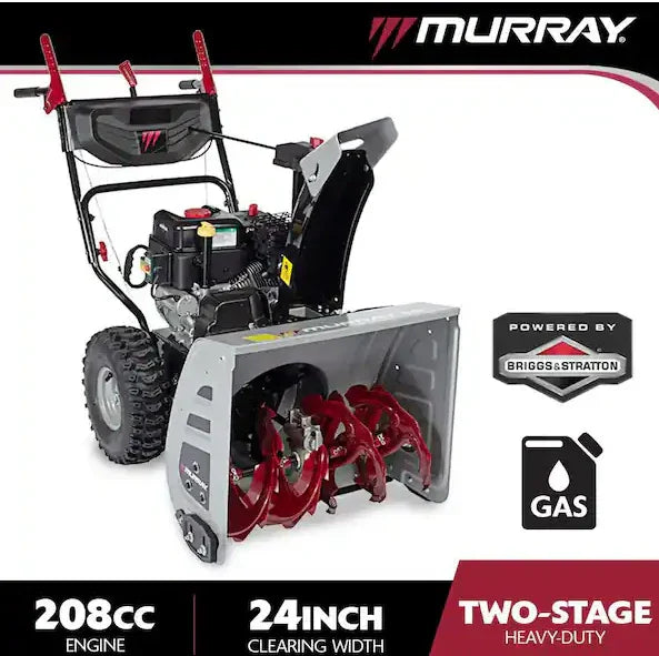 Murray snow blower with Briggs & Stratton engine on a white background