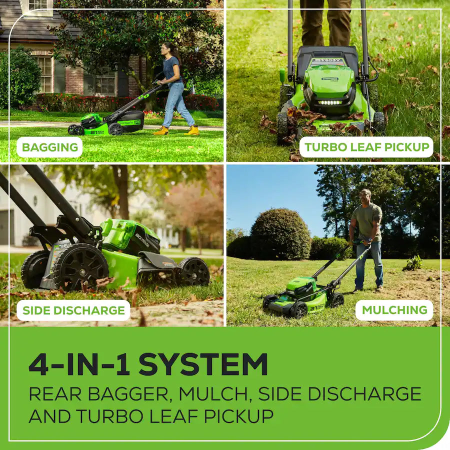 Greenworks - 80-Volt 21-Inch Self-Propelled Lawn Mower with 4.0Ah Battery and Charger